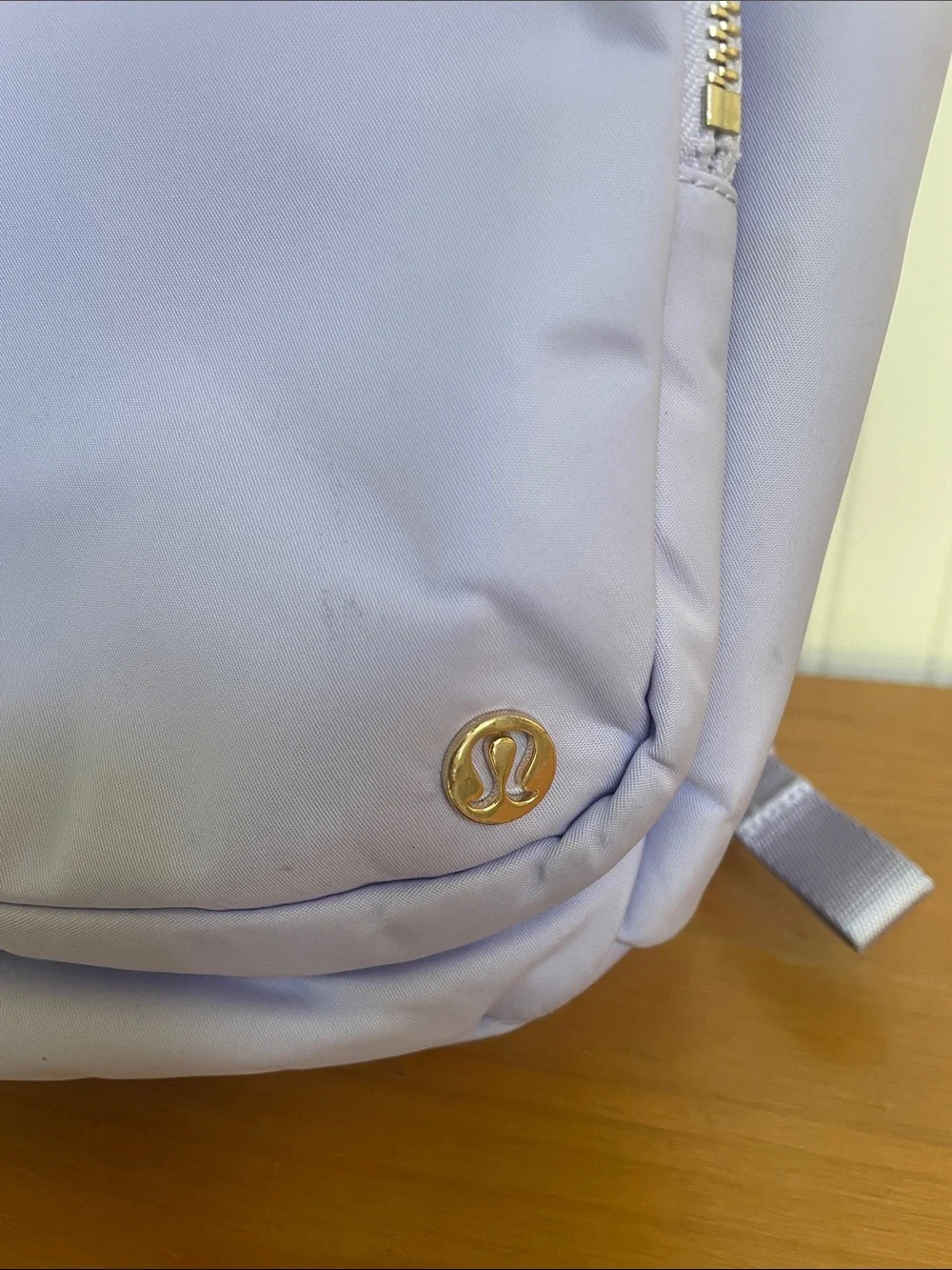 lululemon athletica Light Lavender Nylon Backpack with Gold Accents